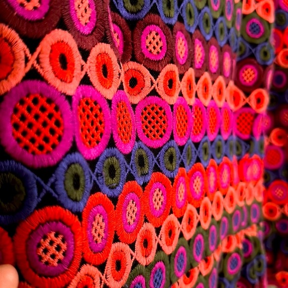 Trina Turk Multicolored Eyelet Crochet Shift Dress size 10 - Picture 8 of 8